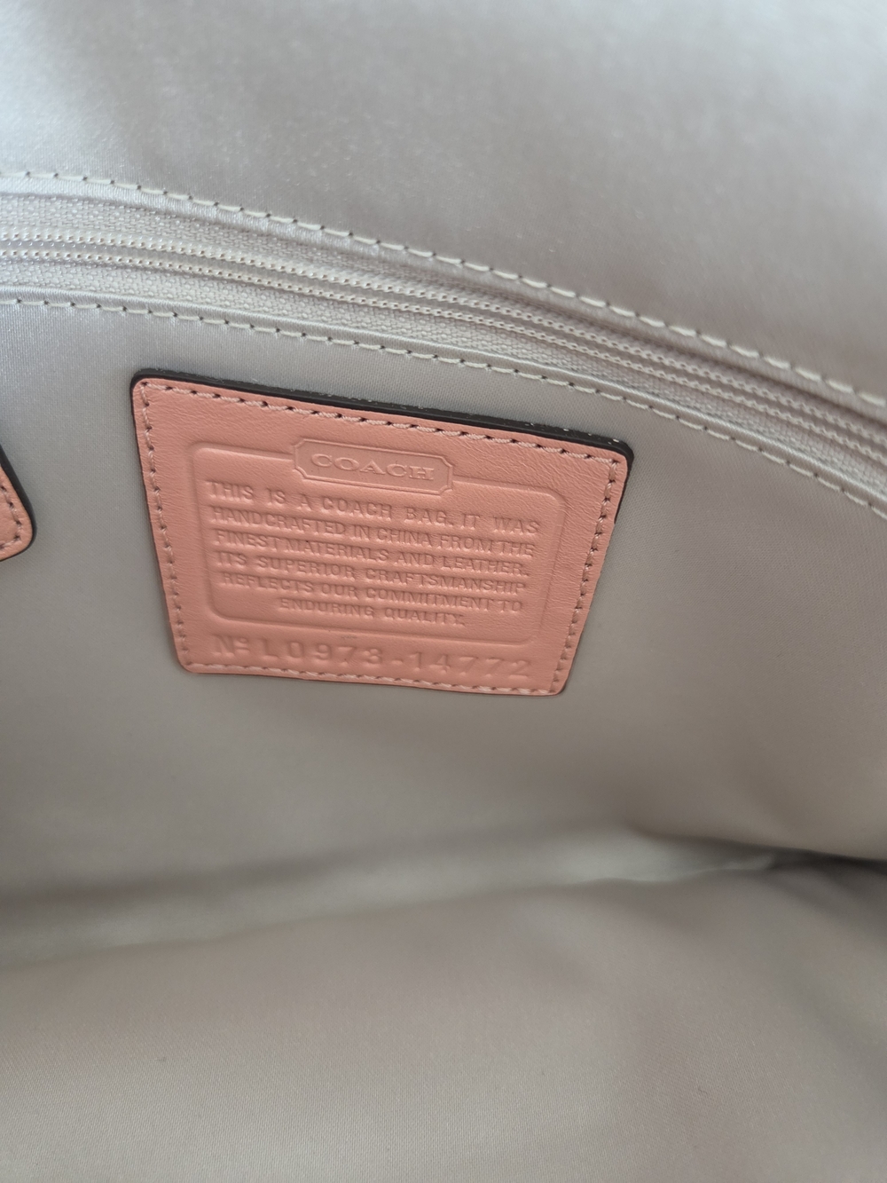 Coach Kristin Coral /Peach Leather Clutch with Gold - Picture 5 of 10